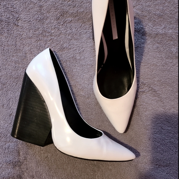 Zara White Wedge/Chunky Heel - Picture 7 of 9